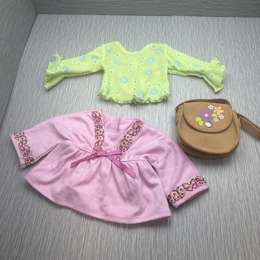 American Girl Doll Clothes Lot 2 Tops Julie Floral Purse Retired 18" Doll